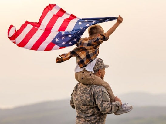 Military with kid